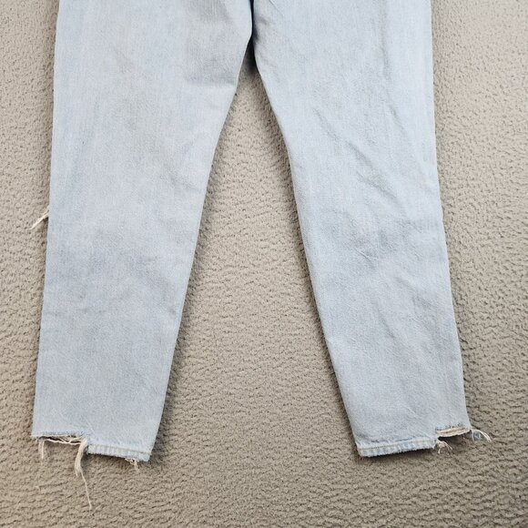 American Eagle Jeans Womens 4 Blue Curvy Mom Jean Distressed Stretch High Waist - Picture 11 of 13